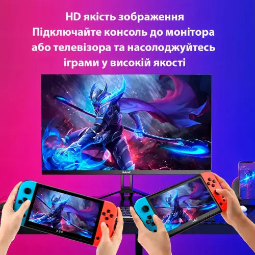 Портативная игровая консоль X80 7-дюймовый TFT экран, аркадная консоль, 16GB, 1000 игр, HD качество - фото 2