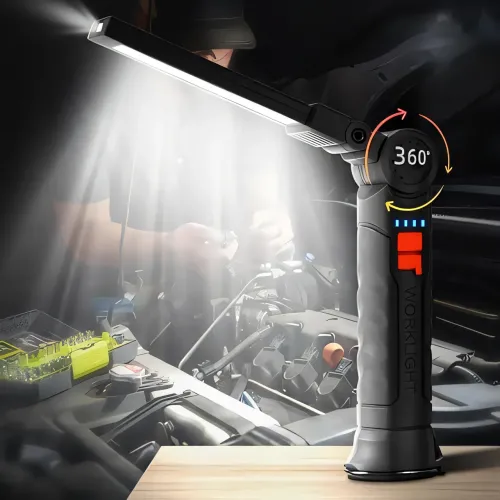 Фонарик на магните BL G61. Прорезиненный корпус, с крючком. USB-зарядка. Поворот 360° и 4 режима работы - фото 6