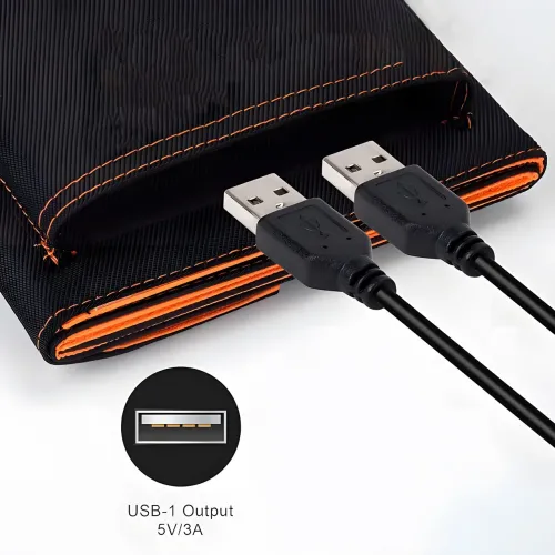 Складная солнечная панель 10W 6V на 5 секций для зарядки телефона с USB-A, USB-C, Водонепроницаемая. - фото 4