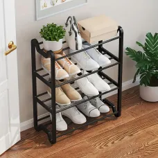 Обувная 4-х уровневая полка Shoe rack. Стеллаж для обуви AND 1-4. Подставка-органайзер 57х45х20 см, черный
