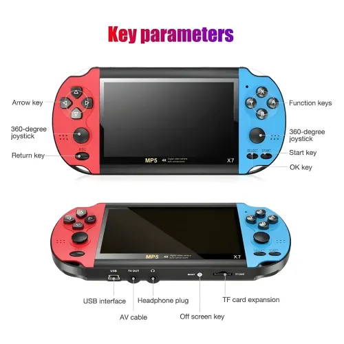 Кишенькова ігрова приставка 16-bit PSP X7 Plus 5.1 дюймів 8 GB MP5 - фото 9