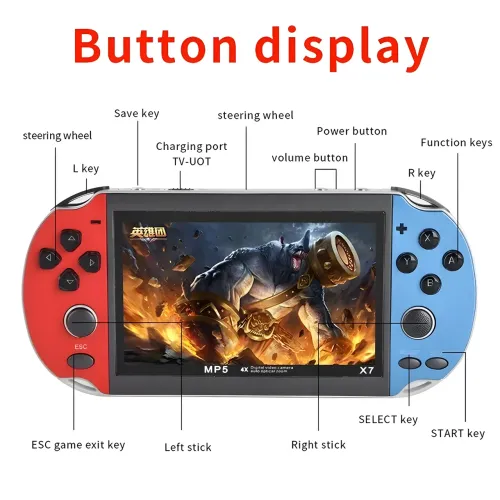 Кишенькова ігрова приставка 16-bit PSP X7 Plus 5.1 дюймів 8 GB MP5 - фото 10