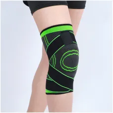 Эластичный компрессионный бандаж Knee Support WN-26 — зелёный наколенник для спорта и активного образа жизни
