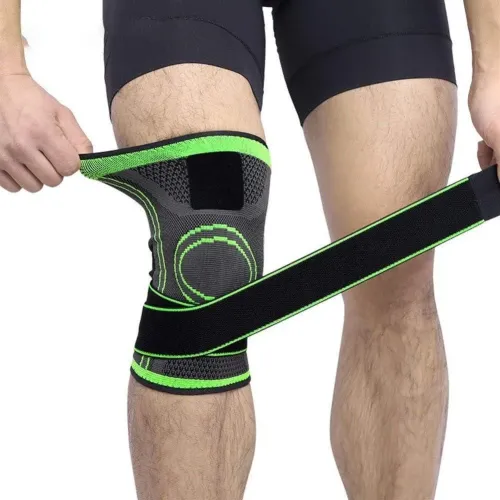 Еластичний компресійний бандаж Knee Support WN-26, зелений наколінник для спорту та активного способу життя - фото 8