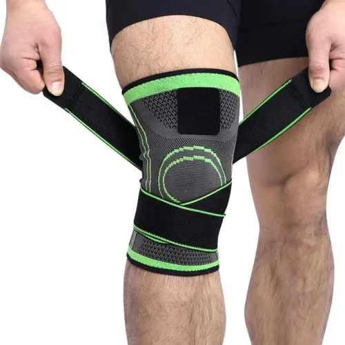 Еластичний компресійний бандаж Knee Support WN-26, зелений наколінник для спорту та активного способу життя - фото 9