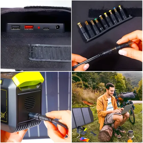 Складная портативная солнечная панель GD-ZD1845 45W 17.8V на 3 секции с USB - фото 6