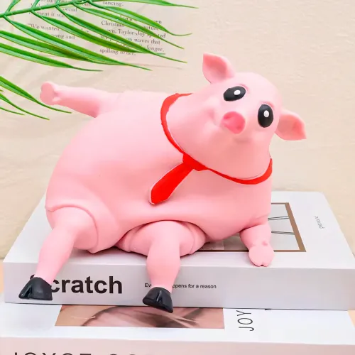 Антистрес-свинка, рожева іграшка, що стискається. Pink Pig порося сквіш. 2 розміри, вакуумний пісок - фото 5