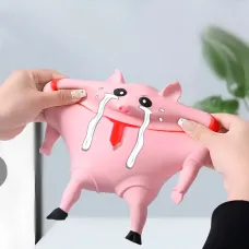 Антистрес-свинка, рожева іграшка, що стискається. Pink Pig порося сквіш. 2 розміри, вакуумний пісок