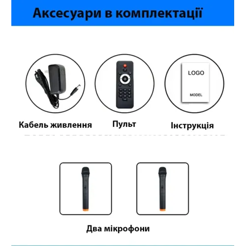 Акустическая система 120Вт. Портативная колонка ZXX-5510 с 2 микрофонами, 36х86х32см, USB/SD/FM/BT/ДК - фото 5