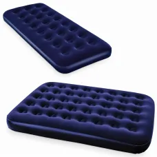 Надувной матрас Avenli Flocked Air Bed Twin, одноместный 191х99х22см, водоотталкивающий велюр и ПВХ, синий