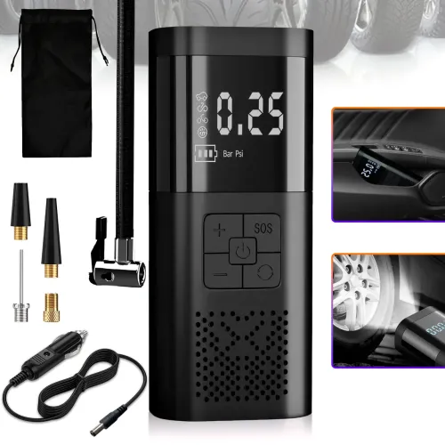 Акумуляторний портативний компресор для Автомобілів і велосипедів Wireless air pump VC027, 6000 mAh, 8.3 bar