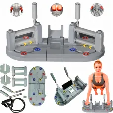 Многофункциональный домашний тренажер Iron Gym, упоры для отжиманий, опора с таймером для планки, 33-44 см