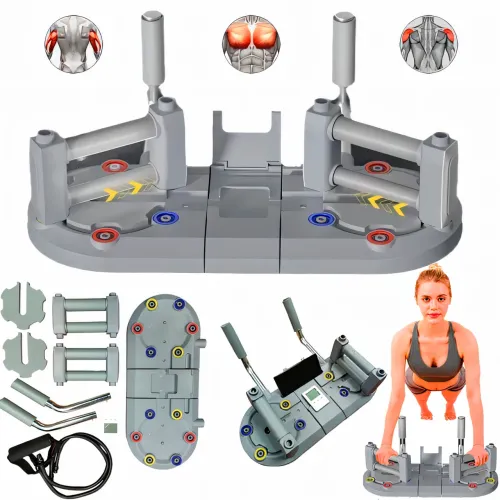 Многофункциональный домашний тренажер Iron Gym, упоры для отжиманий, опора с таймером для планки, 33-44 см