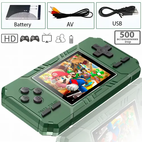 Портативная игровая мини консоль S8 с джойстиком, 500 игр, 8-битная, 3.0-дюймовый цветной ЖК-экран, RISE-Retro