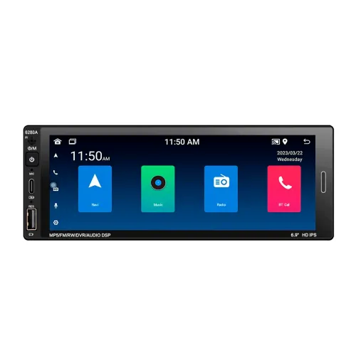 Автомагнитола 6280A, экран 6.9, ANDROID, 1DIN, 2+62 Гб, GPS, Bluetooth, поддержка камеры заднего вида - фото 2
