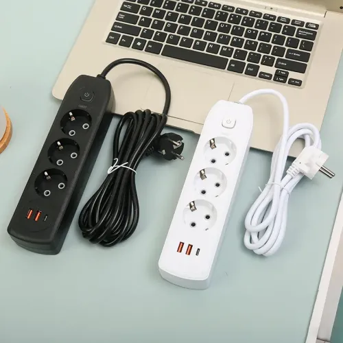 Сетевой удлинитель AND-16-20, евро на 3 розетки + 2 USB, Type-C, заземленная розетка, сетевой фильтр, белый - фото 7