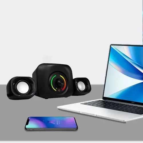 Колонки JEDEL SD560P, стерео система для PC 2.1 USB, подсвечиваемая мини акустика - фото 6