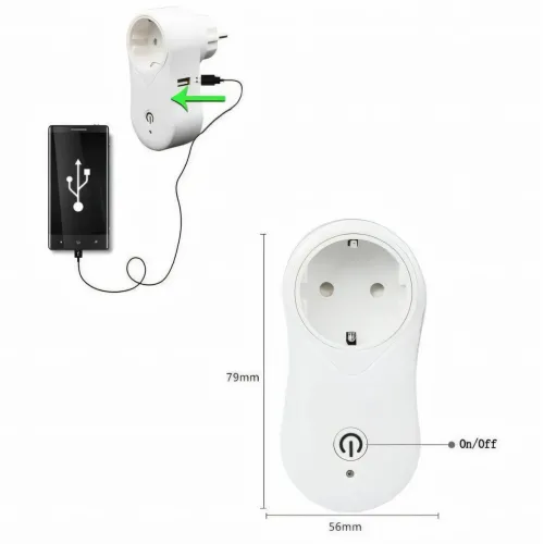 Умная розетка с Wi-Fi + USB, интелектуальная смарт розетка TUYA с управлением смартфоном, белая - фото 8