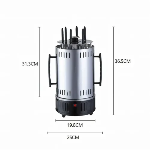 Электрошашлычница Domotec BBQ 7781, 1000 W, 6 шампуров, с защитным кожухом, чашами для стекания жира - фото 7