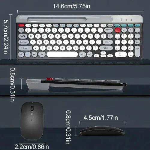 Беспроводный комплект ZYG 806, Bluetooth, полноразмерная клавиатура, оптическая мышь, USB зарядка - фото 8