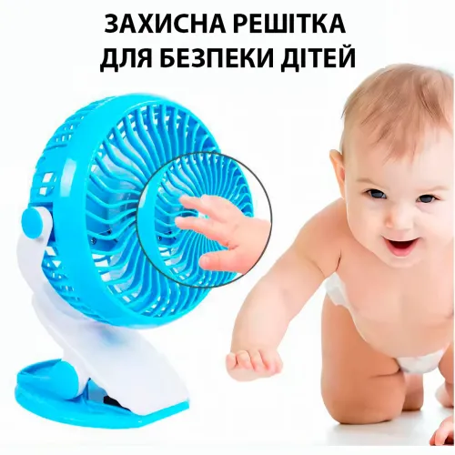 Портативный вентилятор GF-175, на прищепке, со съемным аккумулятором, USB-microUSB, 4 Вт, 90 мм, 3 скорости - фото 2