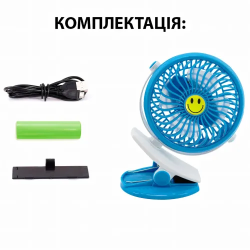 Портативный вентилятор GF-175, на прищепке, со съемным аккумулятором, USB-microUSB, 4 Вт, 90 мм, 3 скорости - фото 6