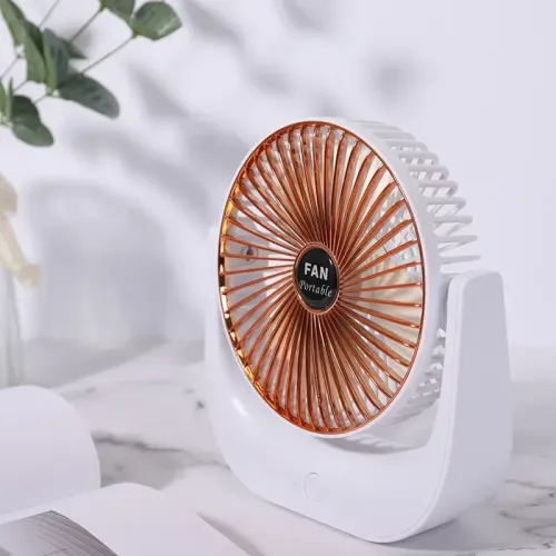 Мини usb вентилятор F138, аккумуляторный ручной кулер, USB-microUSB, 5 Вт, диаметр 13 см, 3 скорости, белый - фото 6