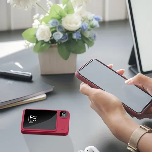 Павербанк для iPhone 10 000 mAh, MagSafe, 22,5Вт , магнитное крепление, быстрая зарядка, емкость акб на экране - фото 10