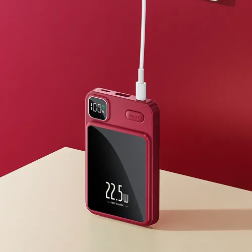 Павербанк для iPhone 10 000 mAh, MagSafe, 22,5Вт , магнитное крепление, быстрая зарядка, емкость акб на экране - фото 4