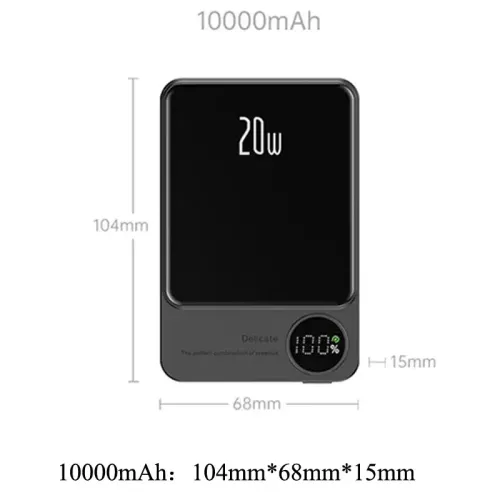 Магнитная беспроводная зарядка, PowerBank Q9 10000mAh с технологией MagSafe, дисплей с индикацией заряда - фото 10