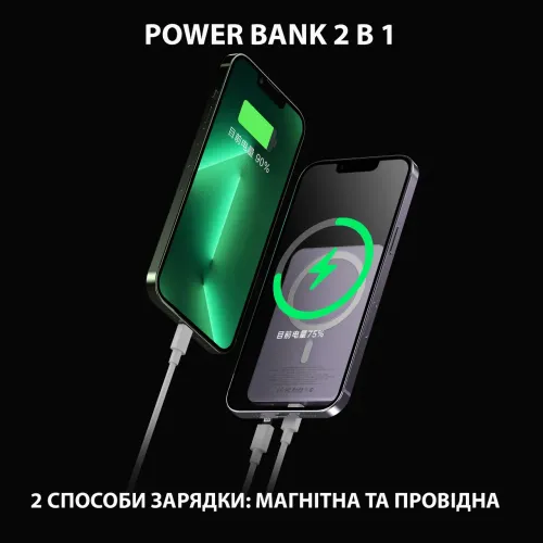 Магнитная беспроводная зарядка, PowerBank Q9 10000mAh с технологией MagSafe, дисплей с индикацией заряда - фото 4