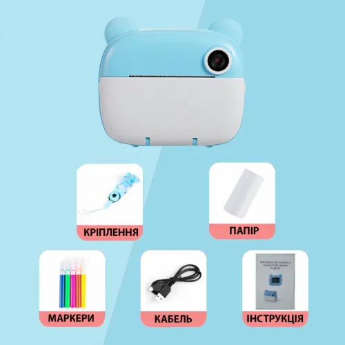 Детский фотоаппарат моментальной печати M3, 2 камеры, micro SD, аккумулятор, USB-зарядка, пластик, розовый - фото 7