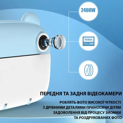 Детский фотоаппарат моментальной печати M3, 2 камеры, micro SD, аккумулятор, USB-зарядка, пластик, розовый - фото 4