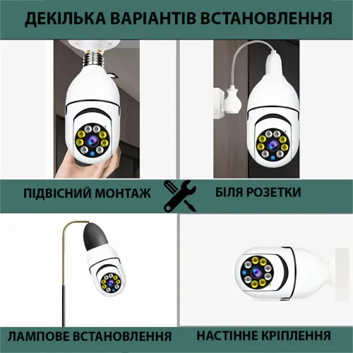 Камера 5 МП в патрон IPC-V380-E27, удаленный доступ, ночная съёмка, определение движения, звук, сигнализация - фото 5