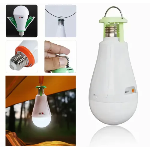 Перезаряжаемая лампа фонарь, 20W, светодиодная, USB, на крючке с входом под патрон E27, аварийная лампа, белая