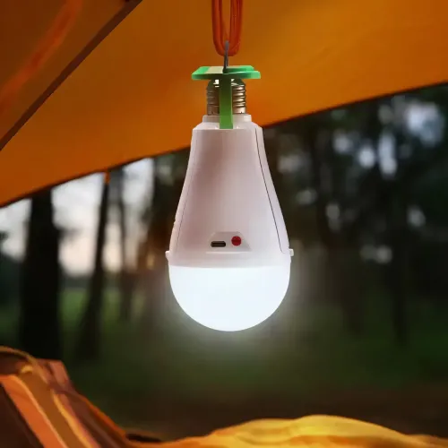 Перезаряжаемая лампа фонарь, 20W, светодиодная, USB, на крючке с входом под патрон E27, аварийная лампа, белая - фото 5