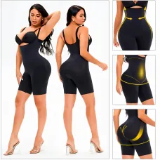 Черный корсет slim shapewear с пуш-ап попой, послеродовой, утягивающий комбидресс для коррекции фигуры