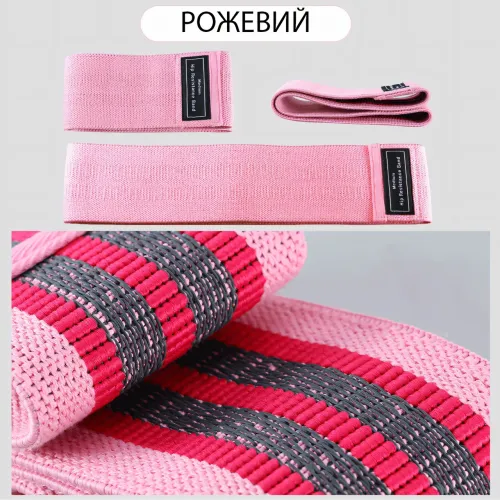 Набор тканевых фитнес резинок Luting Hip resistance bands 3 штуки, легкое, среднее и высокое сопротивление - фото 4
