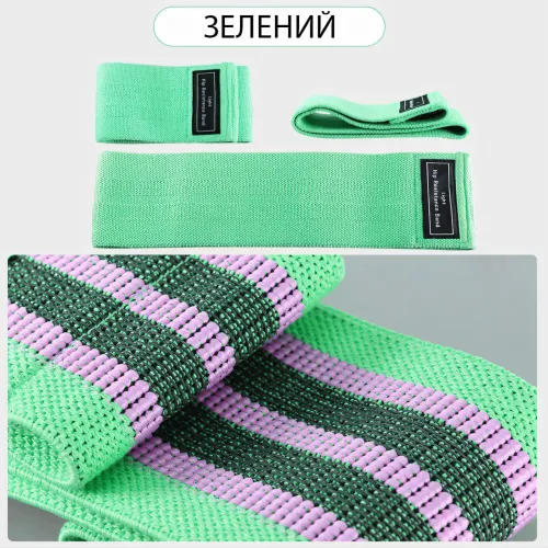 Набор тканевых фитнес резинок Luting Hip resistance bands 3 штуки, легкое, среднее и высокое сопротивление - фото 6
