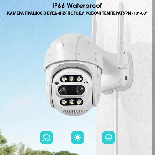 PTZ WiFi камера видеонаблюдения, уличная наружная 4к камера, 5 мп, 8X ЗУМ, ICSEE, звук, слежение - фото 5