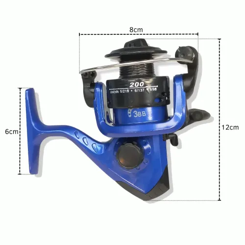 Катушка FISHMX SY-200, инерционная универсальная с монониткой, стандартный фрикцион, 160 г, пластик, синий - фото 4