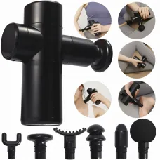 Перкуссионный массажер с 6 насадками, лимфодренажный массажер в кейсе Gun Massager, вибромассажер