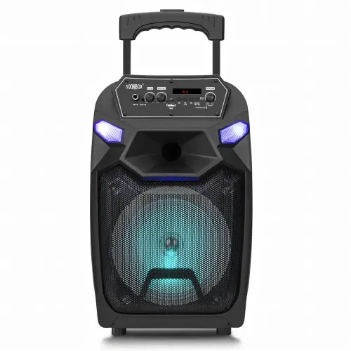 Портативная колонка Kimiso QS-1203, Bluetooth-колонка 12inch с микрофоном и светомузыкой, TF-карта, USB, FM - фото 2