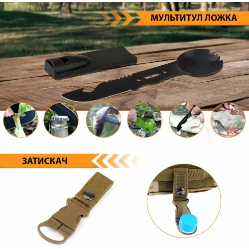 Набор для выживания 60 в 1, универсальный набор для для туристов и военных, мультитул с аптечкой - фото 4