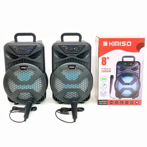 Чемодан колонка Kimiso QS-1805, портативная, 8 inch с микрофоном и RGB-светомузыкой, аккумулятор 1200 мА*ч - фото 3