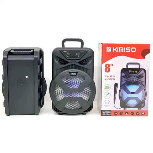 Чемодан колонка Kimiso QS-1805, портативная, 8 inch с микрофоном и RGB-светомузыкой, аккумулятор 1200 мА*ч - фото 6