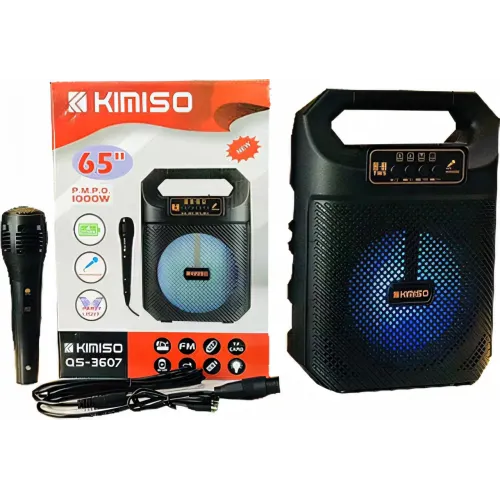Портативная акустика Kimiso QS-3607, колонка чемодан 6.5 inch с микрофоном и RGB-светомузыкой, USB, Micro SD - фото 2