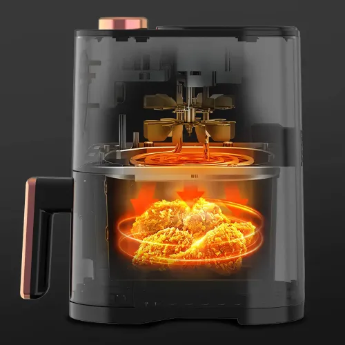 Аэрофритюрница Su Tai ST-606, аэрогриль 6 л, Air Fryer с антипригарным покрытием, электрофритюр 1000 Вт, белый - фото 8