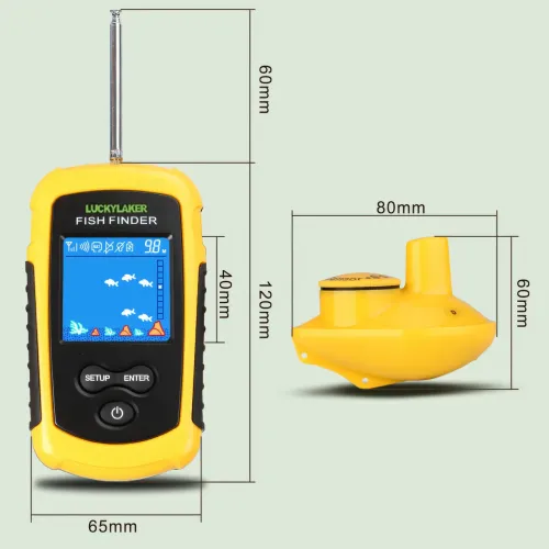 Портативный эхолот Fish Finder для летней и зимней рыбалки, обнаружение 0,6-73 м, 90°, водонепроницаемый - фото 5