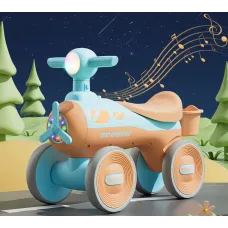 Детский беговел BX-618, 4-х колесный велосипед без педалей, от 1 до 5  лет, вес 1,5 кг, пластик Голубой
